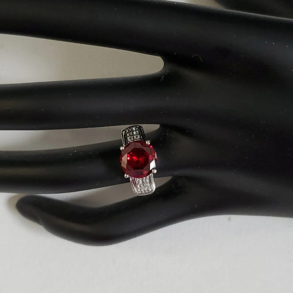 3 Cttw Sterling Silver 925 Ruby Ring